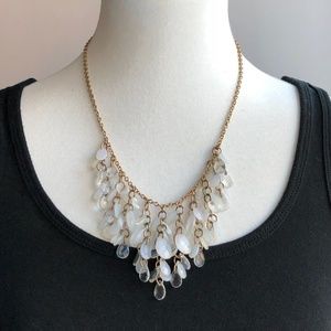swirly quartz mini teardrop statement necklace